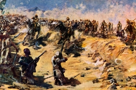 صورة لوحدة الفرسان البريطانية "21st Lancers" في معركة أم درمان