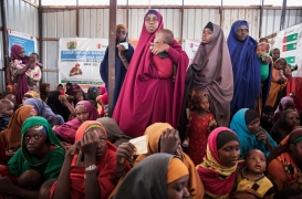 عيادة صحية في مخيم للنازحين داخليًا على أطراف مدينة بيدوا بولاية جنوب غرب الصومال
