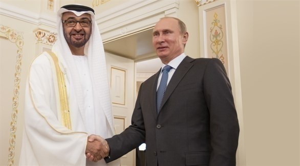  محمد بن زايد آل نهيان، حاكم دولة الإمارات العربية المتحدة، مع الرئيس الروسي فلاديمير بوتين