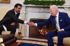 أمير قطر الشيخ تميم بن حمد آل ثاني يلتقي الرئيس الأمريكي جو بايدن في البيت الأبيض يوم 31 يناير/كانون الثاني 2022