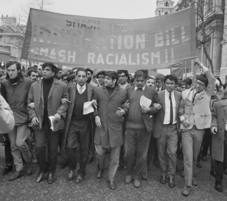 مظاهرة في لندن ضد قانون الهجرة عام 1971