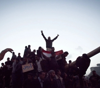 المتظاهرون في ميدان التحرير بثورة يناير 2011
