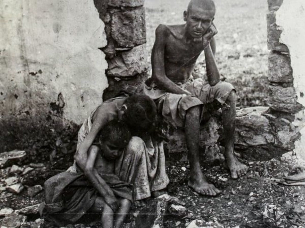 عائلة ضربتها المجاعة في جبل لبنان خلال الحرب العالمية الأولى