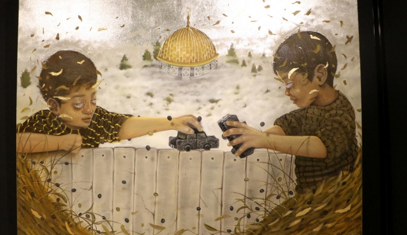 لوحة "وقت اللعب المطلق" للفنانة الفلسطينية الكندية داليا الشربيني