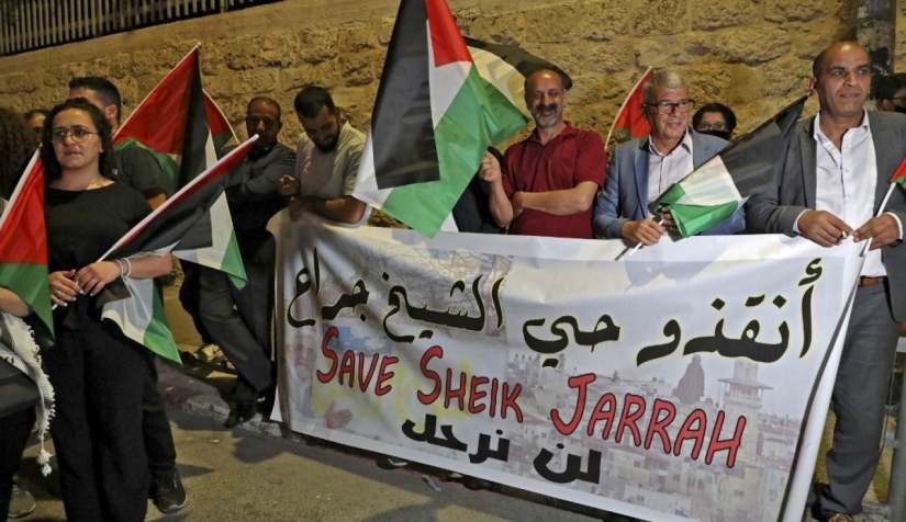 فلسطينيون في بيت لحم يتظاهرون من أجل سكان الشيخ جراح المعرضين للإجلاء من منازلهم