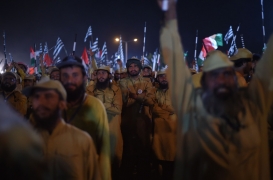 تجمع نشطاء من حزب جمعية علماء الإسلام خلال مسيرة آزادي المناهضة للحكومة في إسلام آباد، في 3 تشرين الثاني/ نوفمبر.