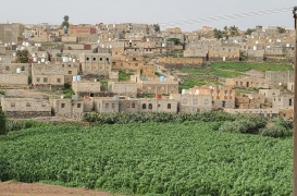 المنازل في منطقة الشمايتين بمحافظة تعز جنوب غرب اليمن