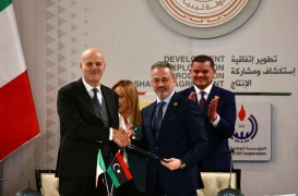 رئيسة الوزراء الإيطالية جورجيا ميلوني تلتقي نظيرها الليبي عبد الحميد الدبيبة