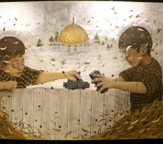 لوحة "وقت اللعب المطلق" للفنانة الفلسطينية الكندية داليا الشربيني
