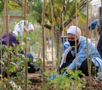 زراعة الشتلات كجزء من مشروع "طيّون" في الأردن.