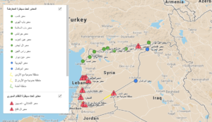 خريطة المعابر على الحدود السورية