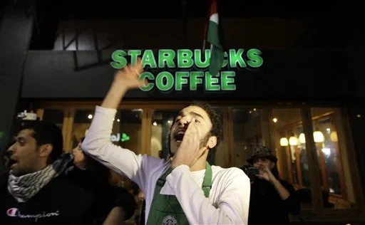 Starbucks_protester_in_Beirut