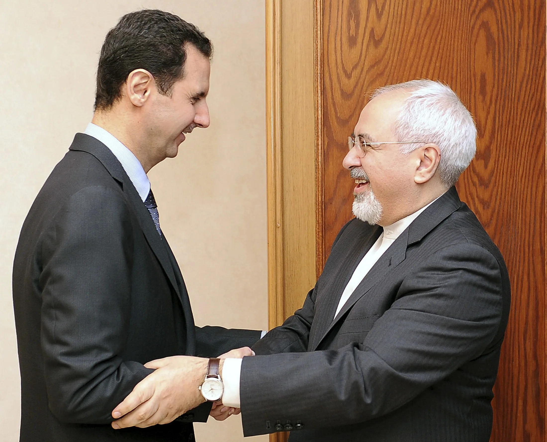 Syria_President_Bashar_al-Assad_welcomes_Iran_Foreign_Minister_Mohammad-Javad_Zarif_Damascus_January_16_2014