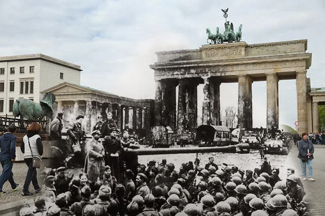 Berlin at the End of WWII and Now (4)