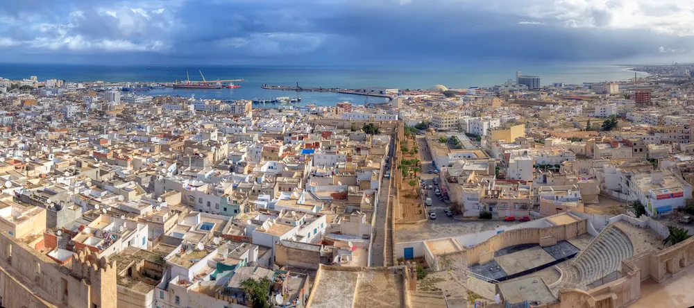 Aerial-view-on-medina-in-Sousse,-Tunisia,-Africa
