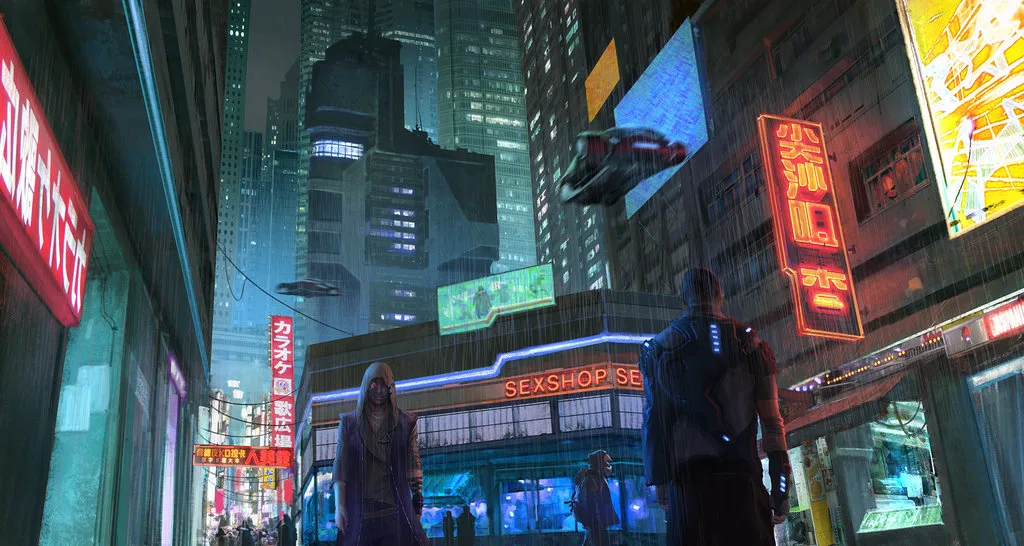 cyberpunk_city_street_by_klauspillon-d83vj59