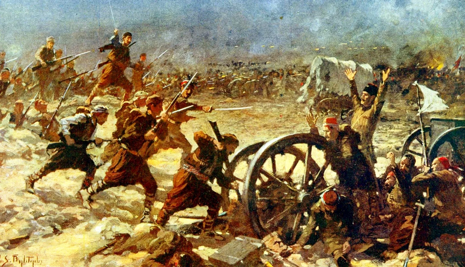 bulgarian-infantry-assault-successfully-the-ottoman-lines-at-kirklareli-during-the-first-balkan-war-1912-1913