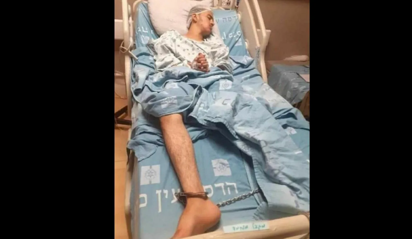 mohammad moqbel shackled israel hospital social media