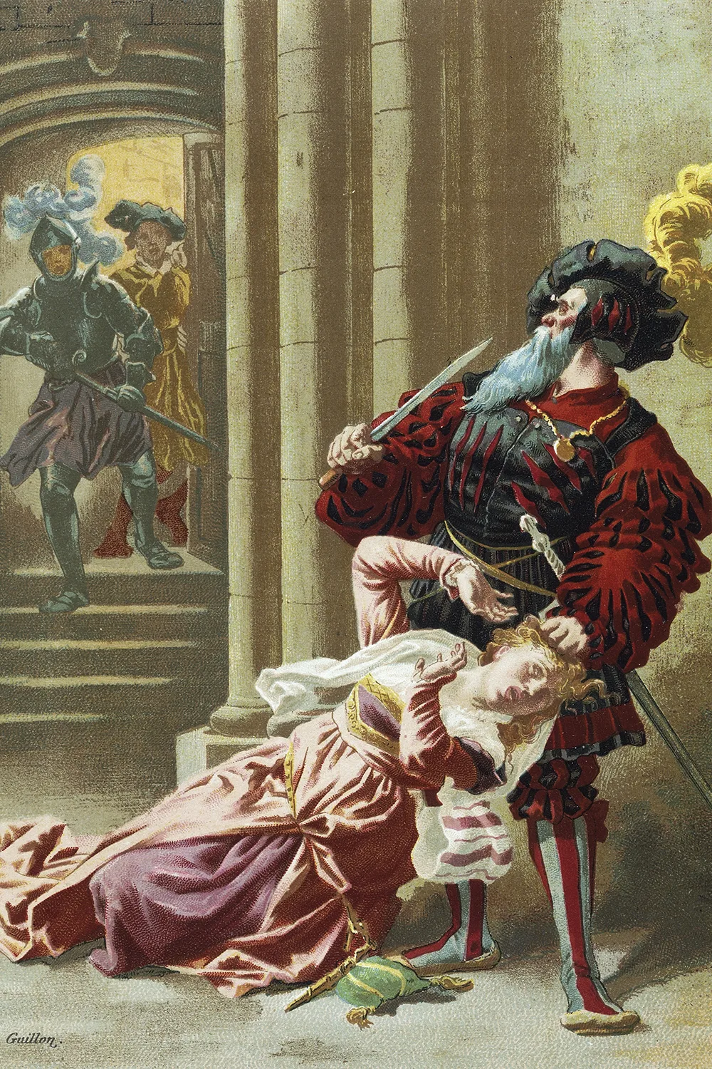 لوحة "بلوبيرد" للرسام غيون لطبعة من روايات تشارلز بيرو نُشرت في باريس في أواخر القرن التاسع عشر.