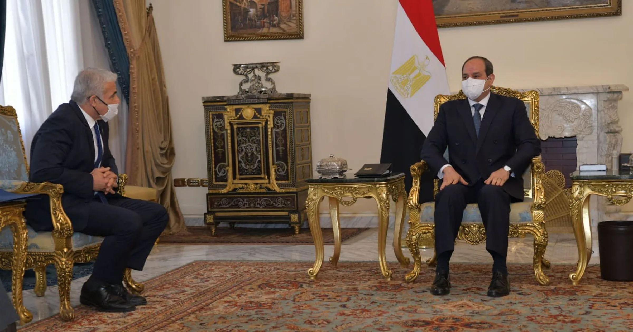 السيسي خلال استقباله وزير خارجية "إسرائيل" في القصر الجمهوري