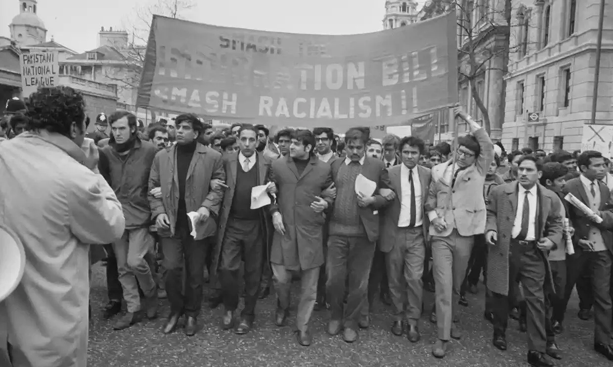 مظاهرة في لندن ضد قانون الهجرة عام 1971