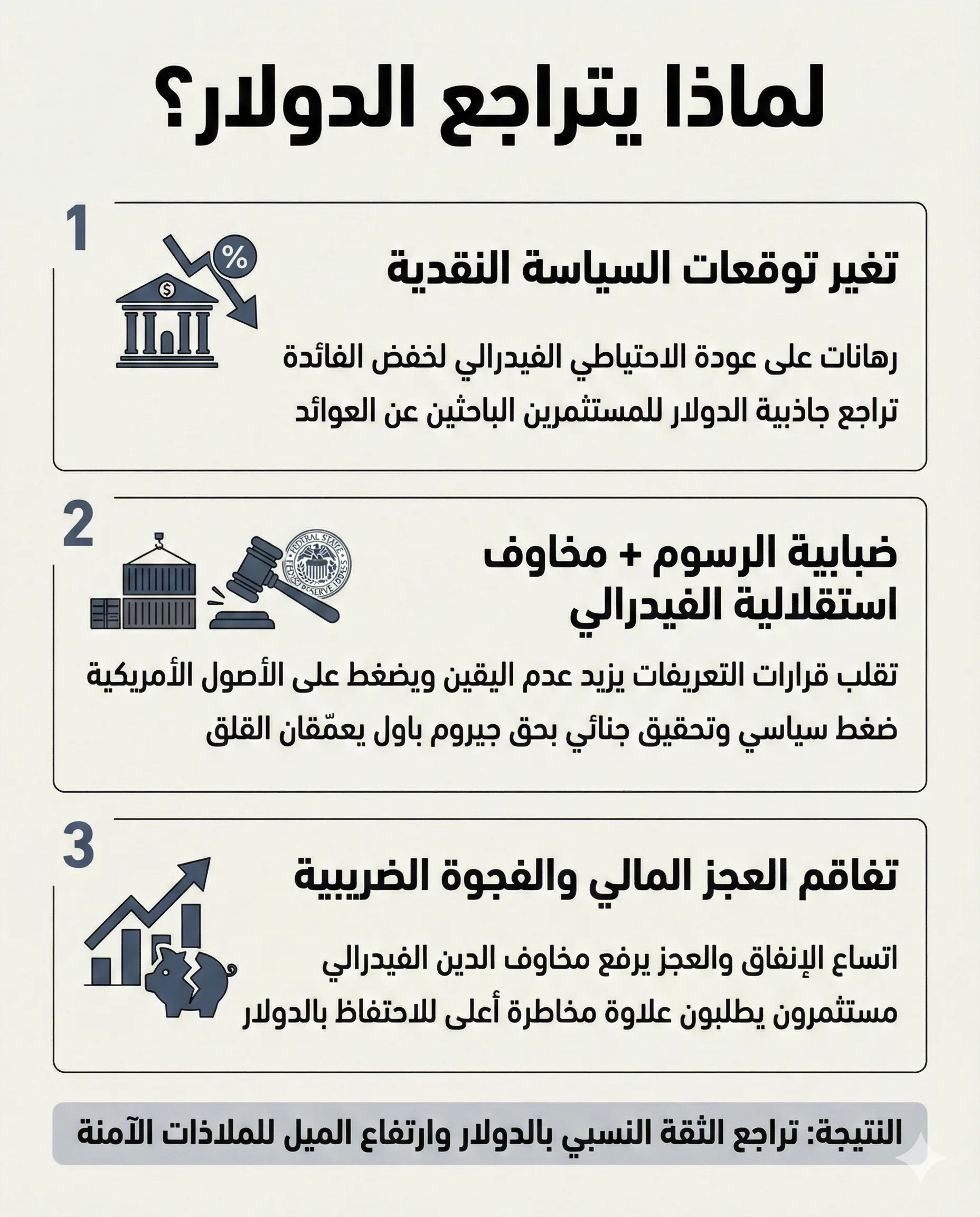 ترامب يريد دولارًا ضعيفًا.. ما تأثير ذلك على الدول العربية؟ 2 يربط خبراء الاقتصاد ضعف الدولار بعدة عوامل تراكمت خلال الشهور الأخيرة