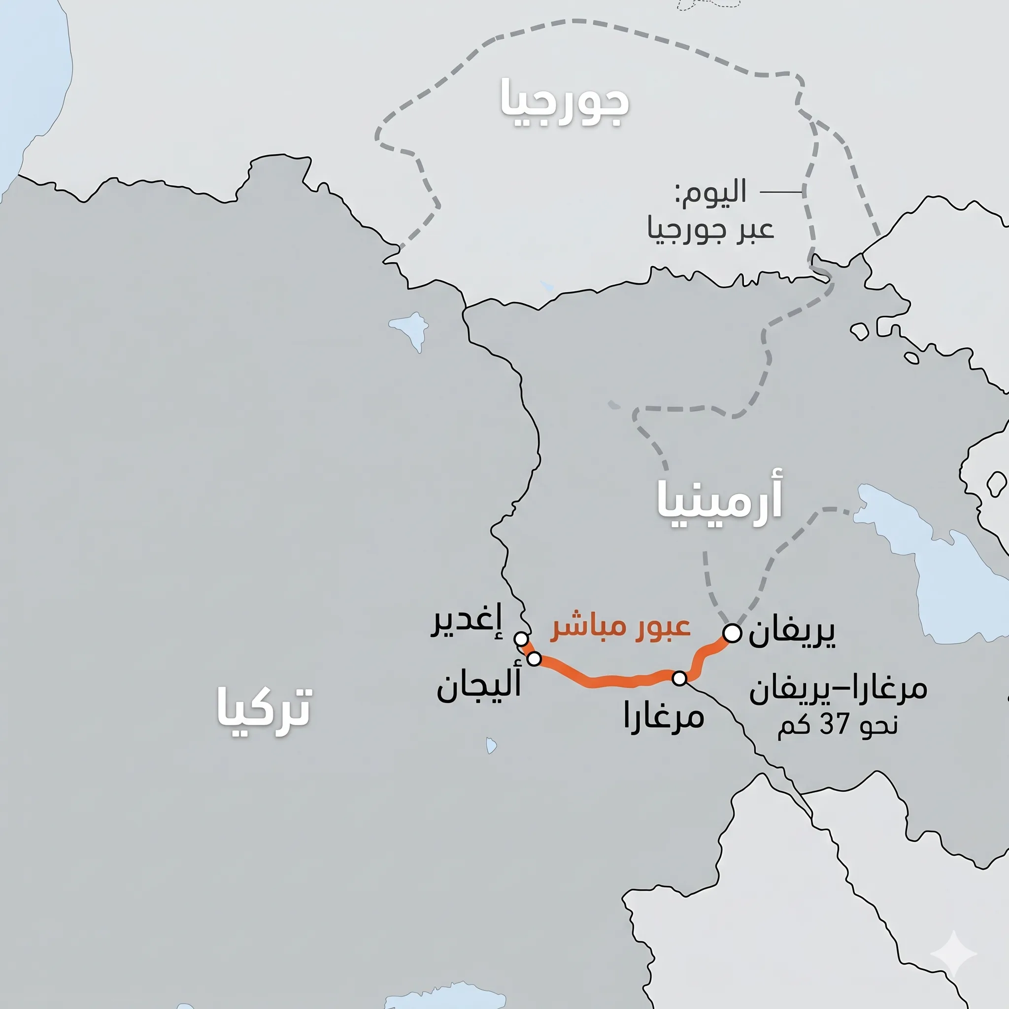 معبر أليجان يختصر المسافة بين شرق تركيا ووسط أرمينيا التي تعتمد على المرور عبر جورجيا أو إيران 