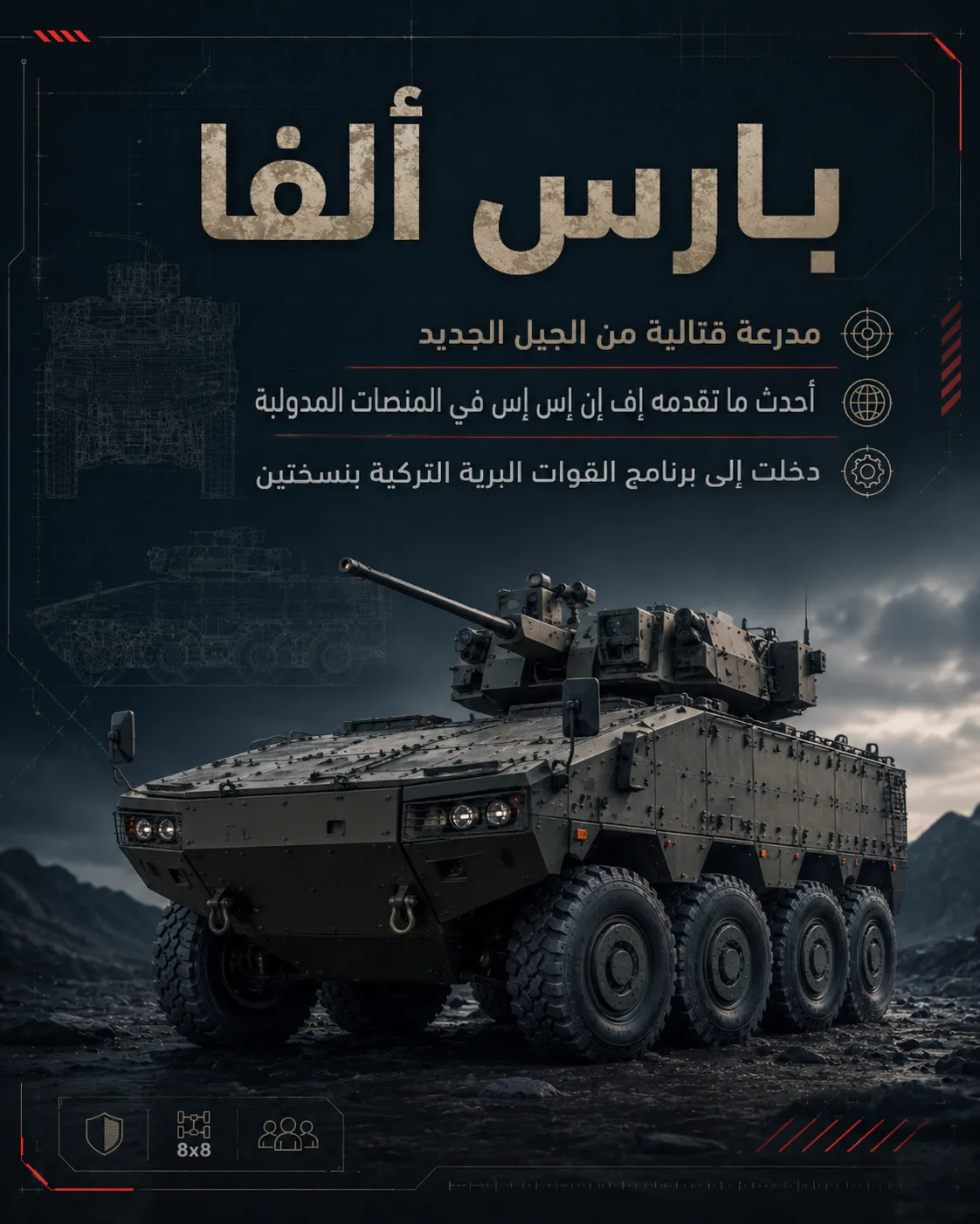 مدرعات الأناضول.. من حاجة الجيش التركي إلى أسواق الناتو والخليج 27 بارس ألفا، مدرعة قتالية من الجيل الجديد تجسد خبرة