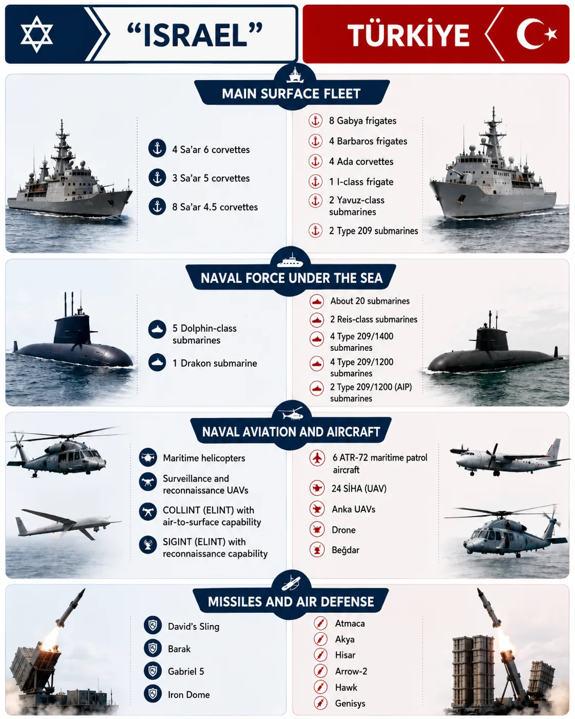 Türkiye and "Israel" in the eastern Mediterranean: Which side has the stronger naval hand? 26 NoonPost