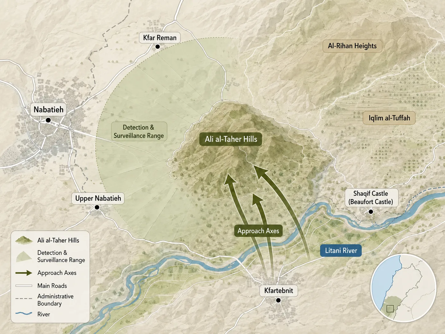 Ali al-Taher hills: The key to control and the gateway to negotiations between Lebanon and "Israel" 26 NoonPost